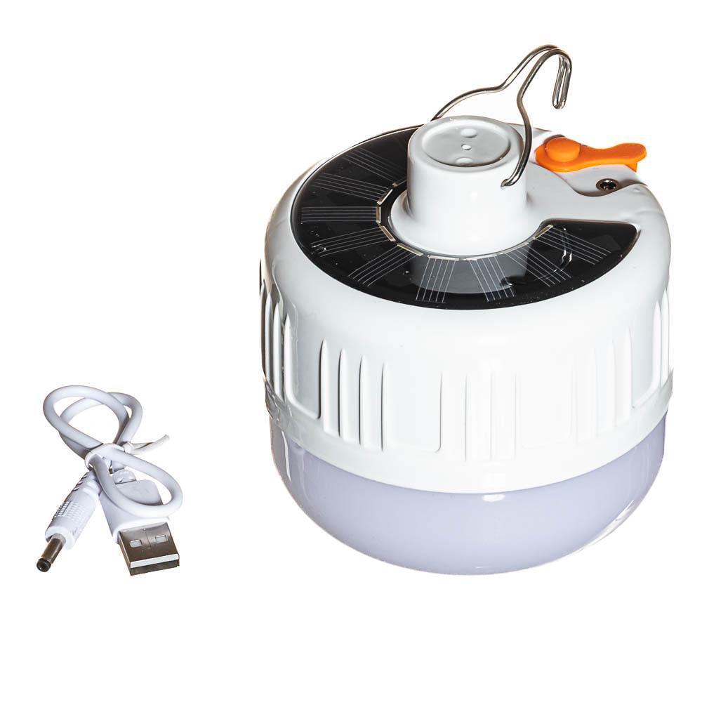 Лампа кемпинговая подвесная LED USB с солнечной аккумуляторной панелью на крючке 5V 4 Вт (1022243)