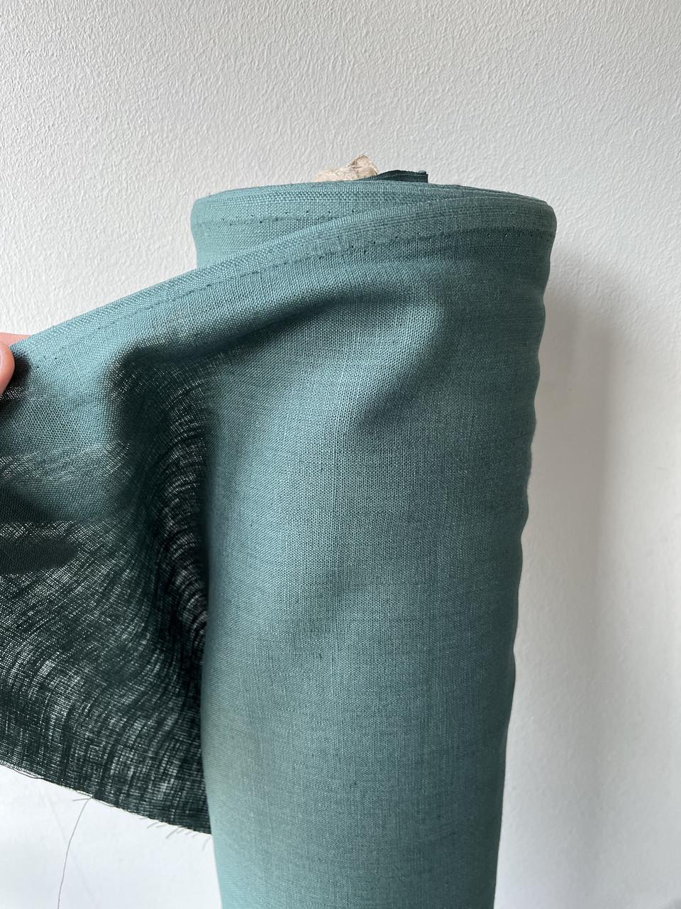 Тканина LINEN PLUS лляна 143 см 547 Зелений - фото 4