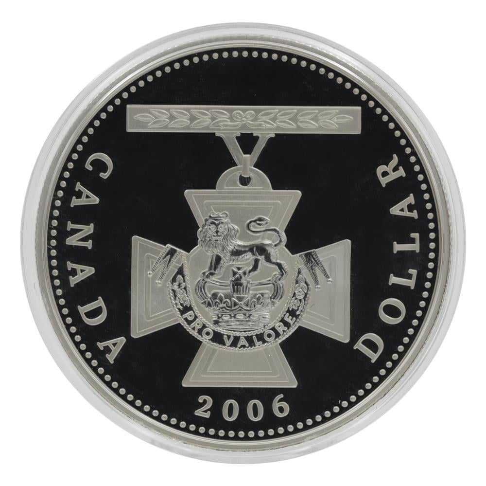 Коллекционная монета Канада 1 доллар 2006 серебро Proof 150 лет Креста Виктории Ag 925/25,18 г (М23922)