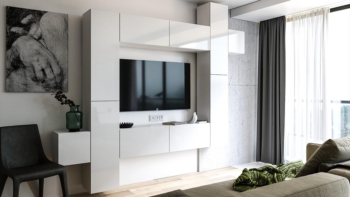 Комплект в гостиную MiroMark BOX F6 Белый глянец (BX-F6-WB) Комплект в гостиную MiroMark BOX F6 Белый глянец (BX-F6-WB)
