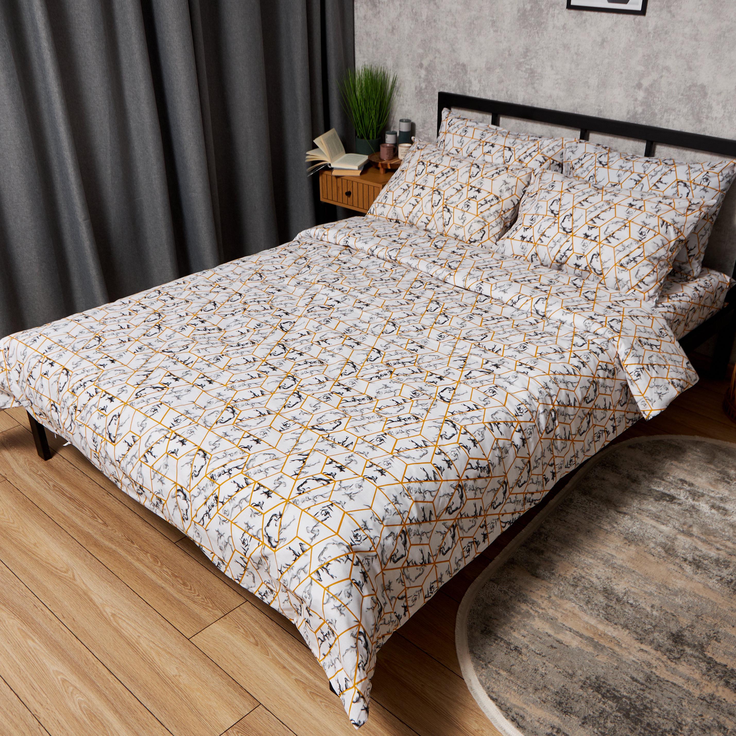 Комплект постельного белья Moon&Star бязь Gold Люкс Modern Marble полуторный наволочка 2 шт. 143х210 см (MS-820009467)
