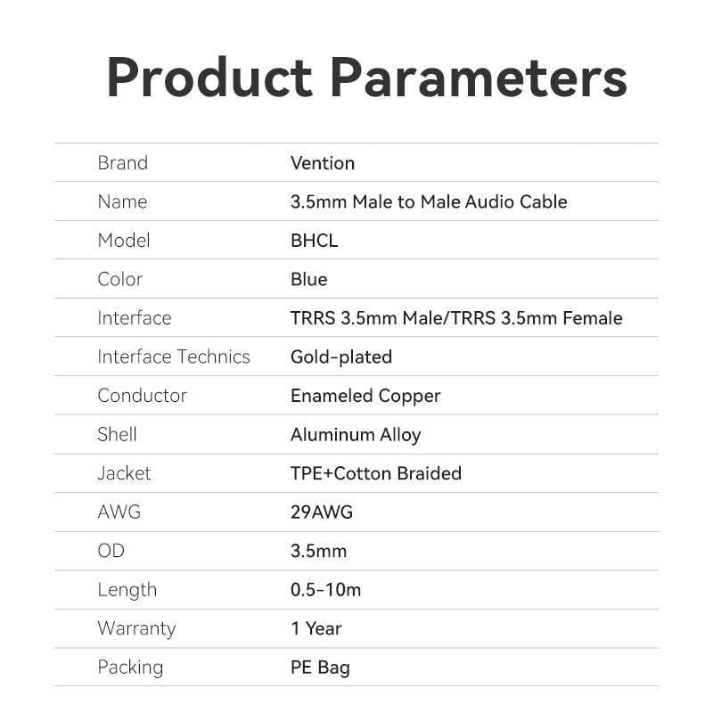 Кабель Vention 3.5 мм minijack-3.5 мм minijack стерео AUX 4-пиновый TRRS 3 м Черный (BHCLI) - фото 9 Кабель Vention 3.5 мм minijack-3.5 мм minijack стерео AUX 4-пиновый TRRS 3 м Черный (BHCLI) - фото 9