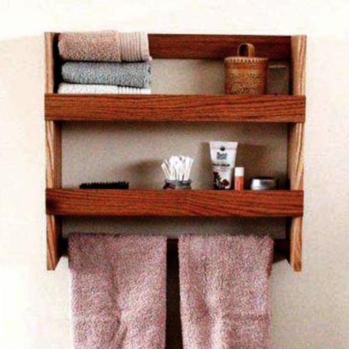 Полка для ванной из дерева Кемберг шафран (ВНП/003906)