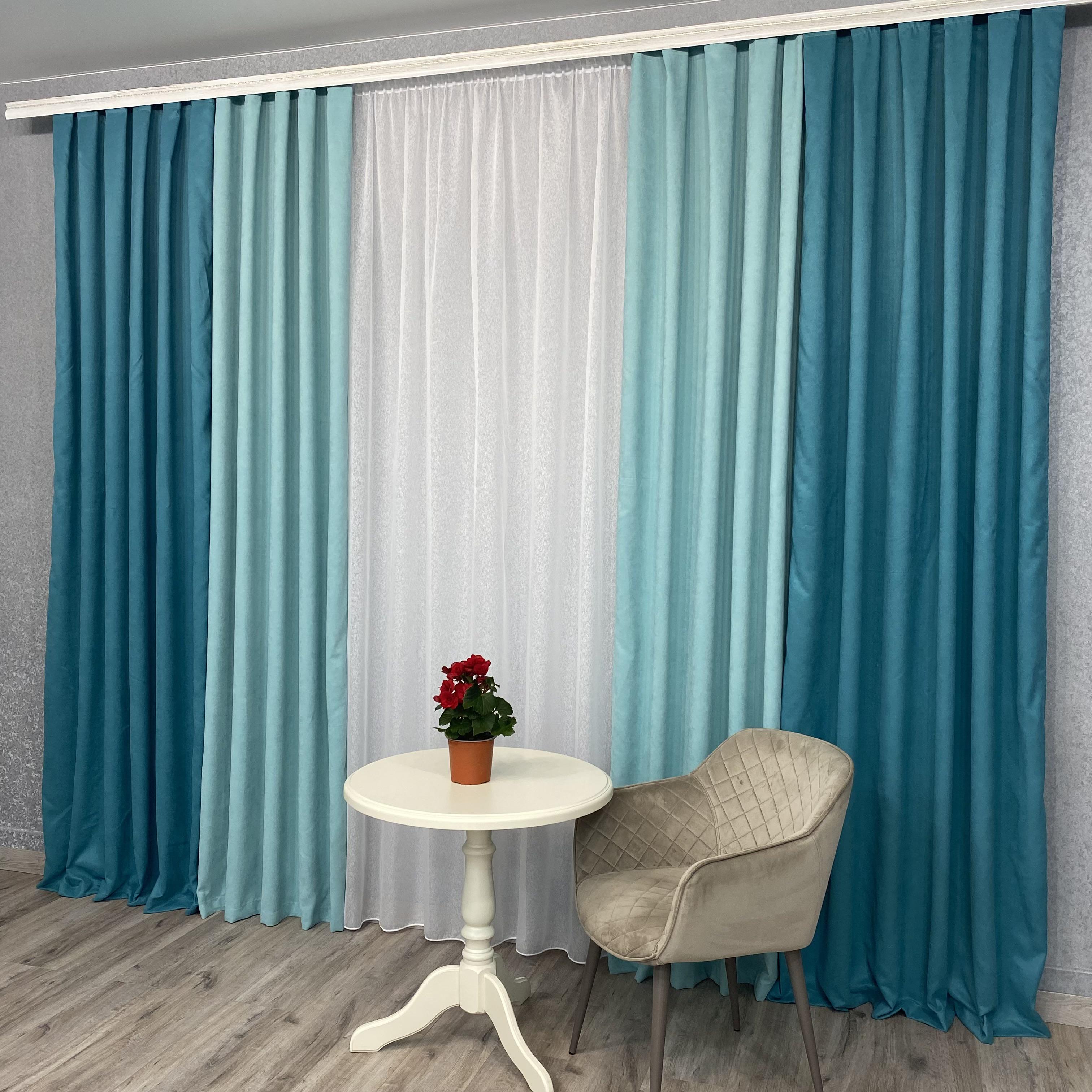 Шторы TG Home Дуэт №450 микровелюр 1,50х2,70 м Бирюзово-мятный (450-100/208) - фото 7 Шторы TG Home Дуэт №450 микровелюр 1,50х2,70 м Бирюзово-мятный (450-100/208) - фото 7