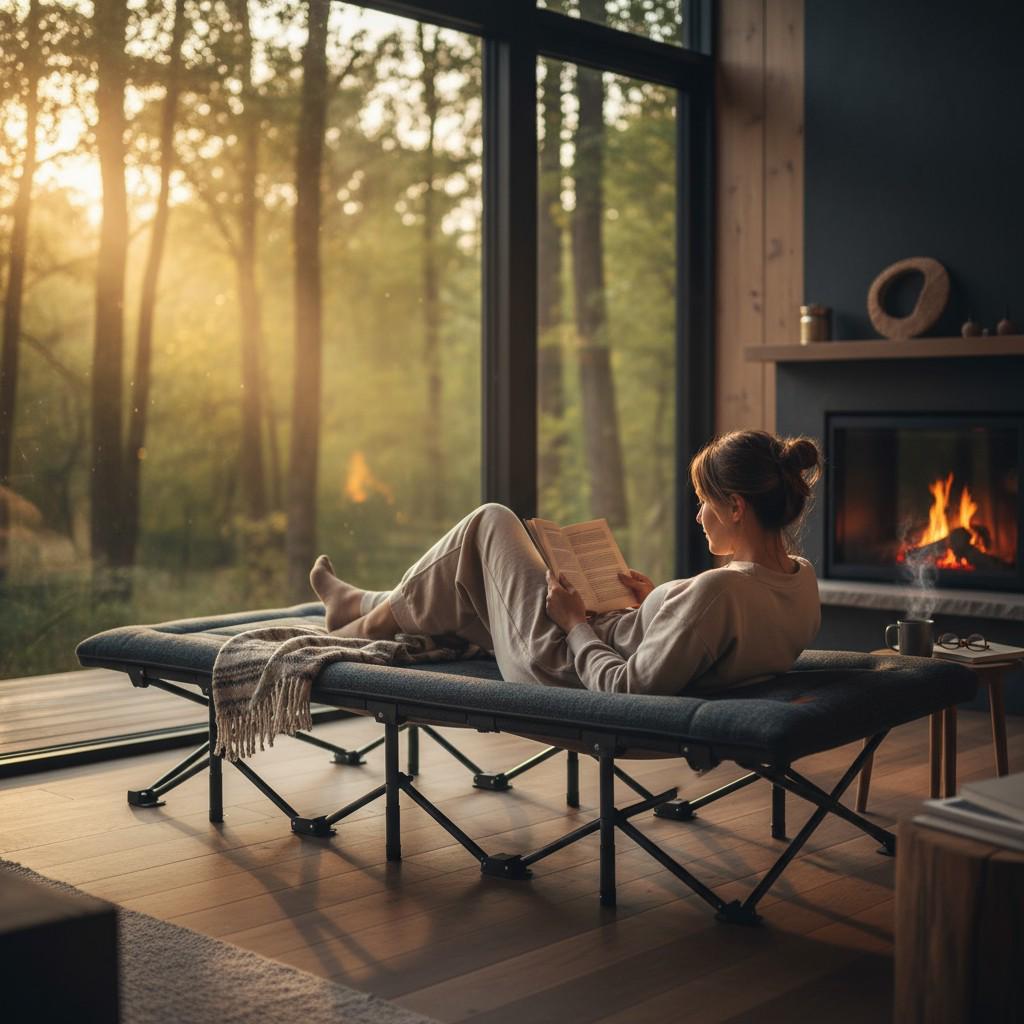 Шезлонг для отдыха с матрасом WCG CC-R11 сумка/матрас 190х68х30 см Черный (CC-R11 (1) - фото 6