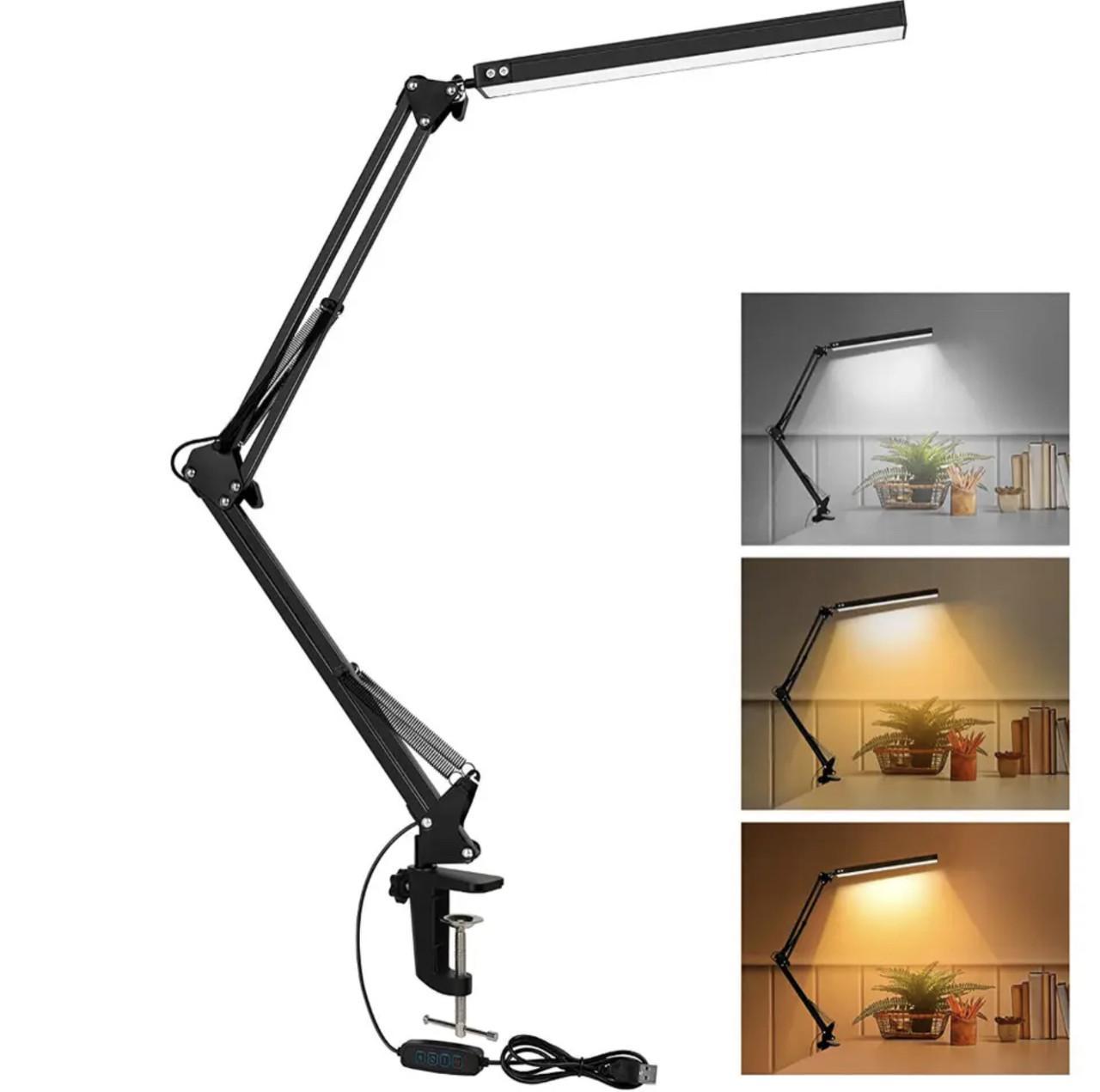 Лампа настольная с зажимом на струбцине для освещения дома и офиса 12 Вт USB (FX-020) - фото 2 Лампа настольная с зажимом на струбцине для освещения дома и офиса 12 Вт USB (FX-020) - фото 2