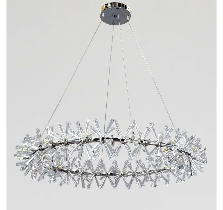 Люстра подвесная ALMA с хрусталем Ø 80 см Серебряный (NO 4-800 CH)