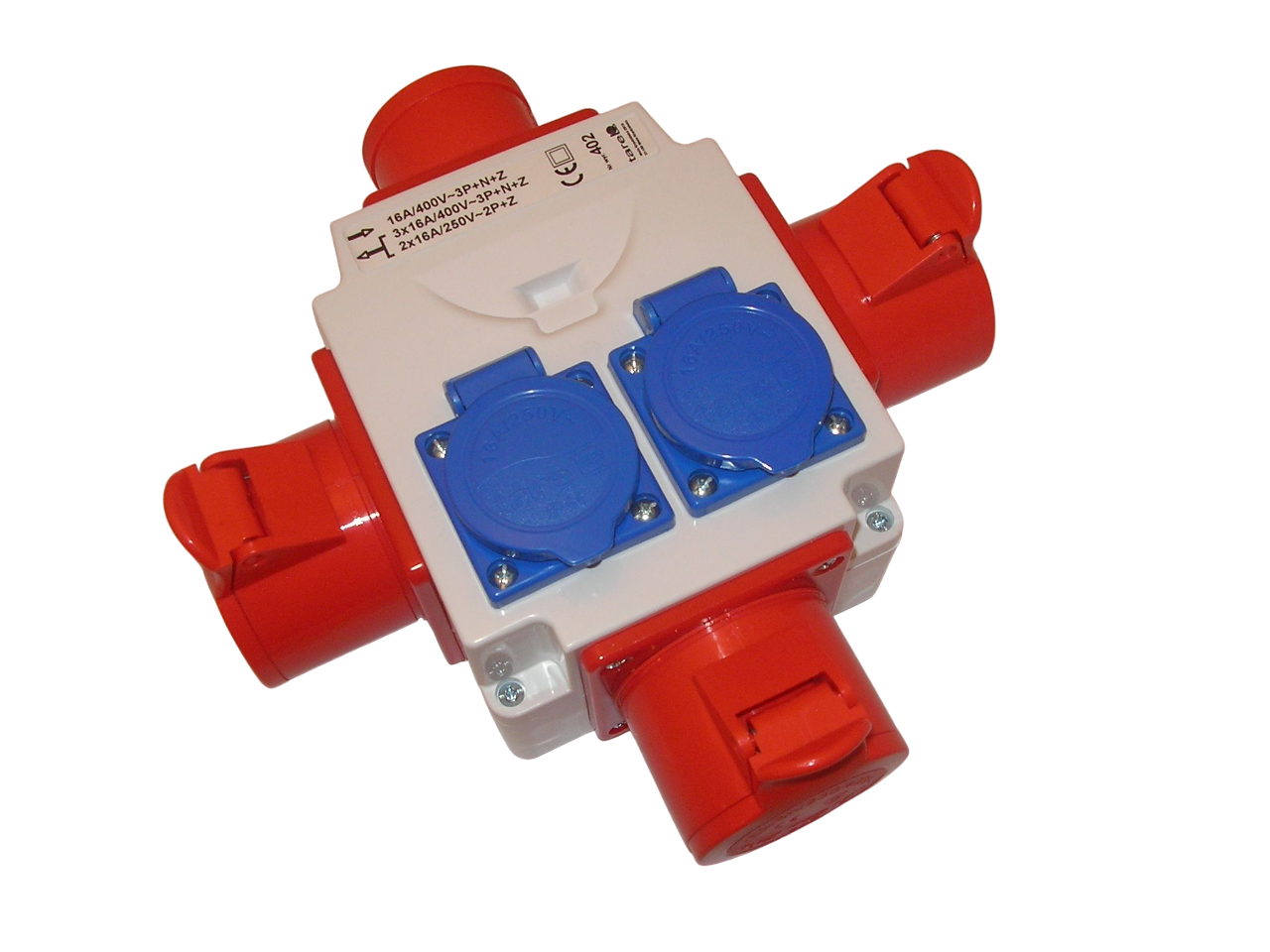 Набір монтажний розгалужувач E.NEXT вилка 32A 400 В 3P+N+PЕ/розетки 3x32A 400 В 3P+N+PЕ/2x10А 250 В 2P+PE (408-032)
