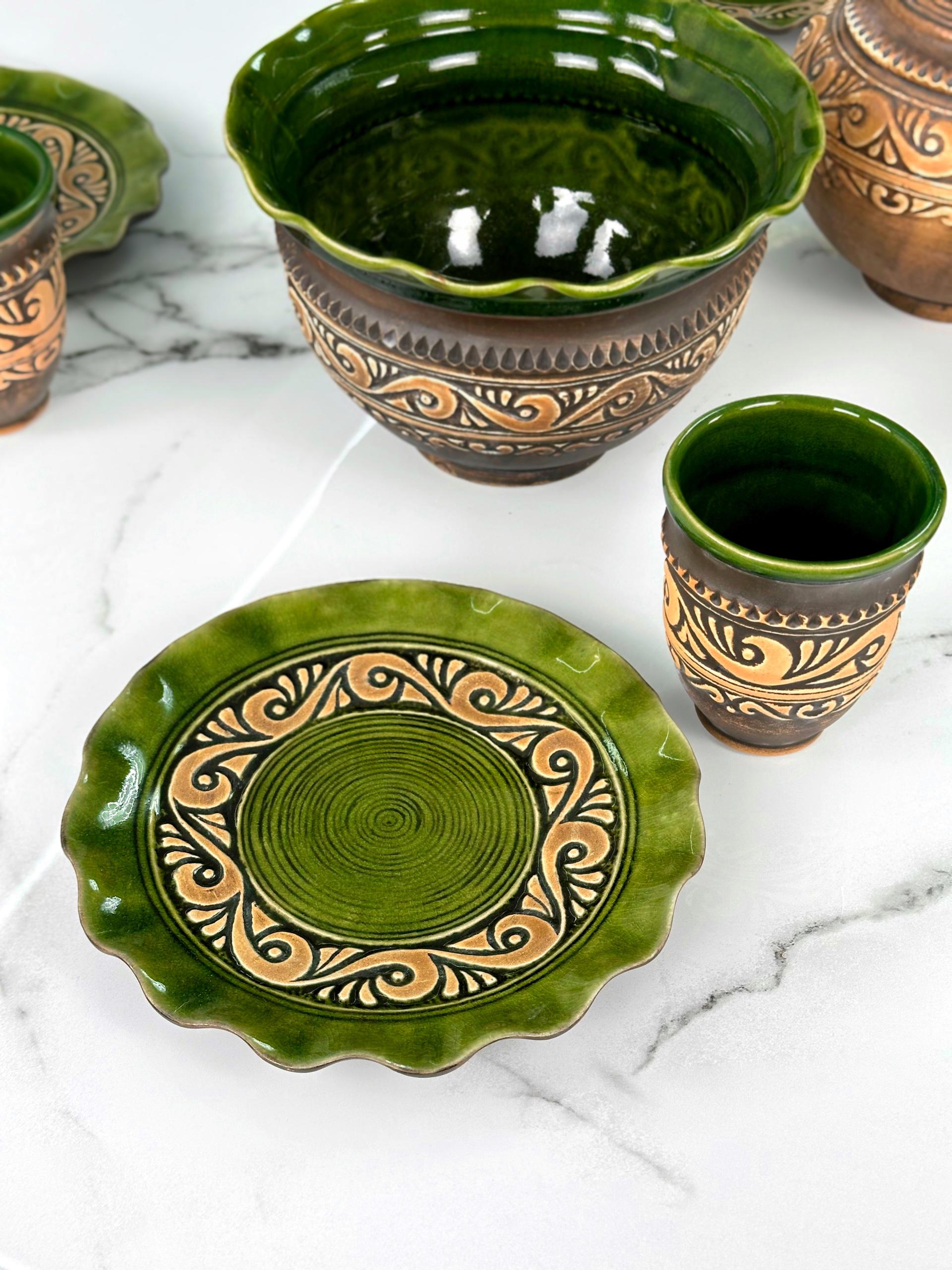 Набор глиняной посуды Рождественский Святой ужин на 6 человек Гражда Коричневый (17019-40) - фото 4