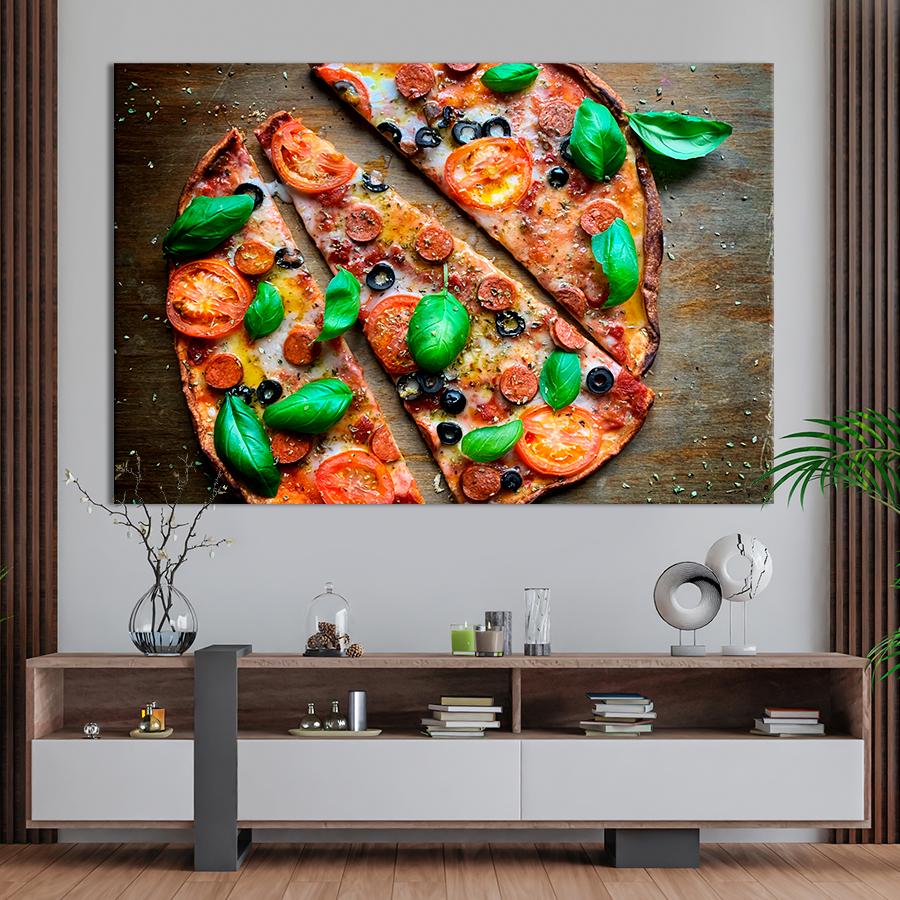 Настенний декор Пицца с колбасками и шпинатом 80x54 см (A451-1)