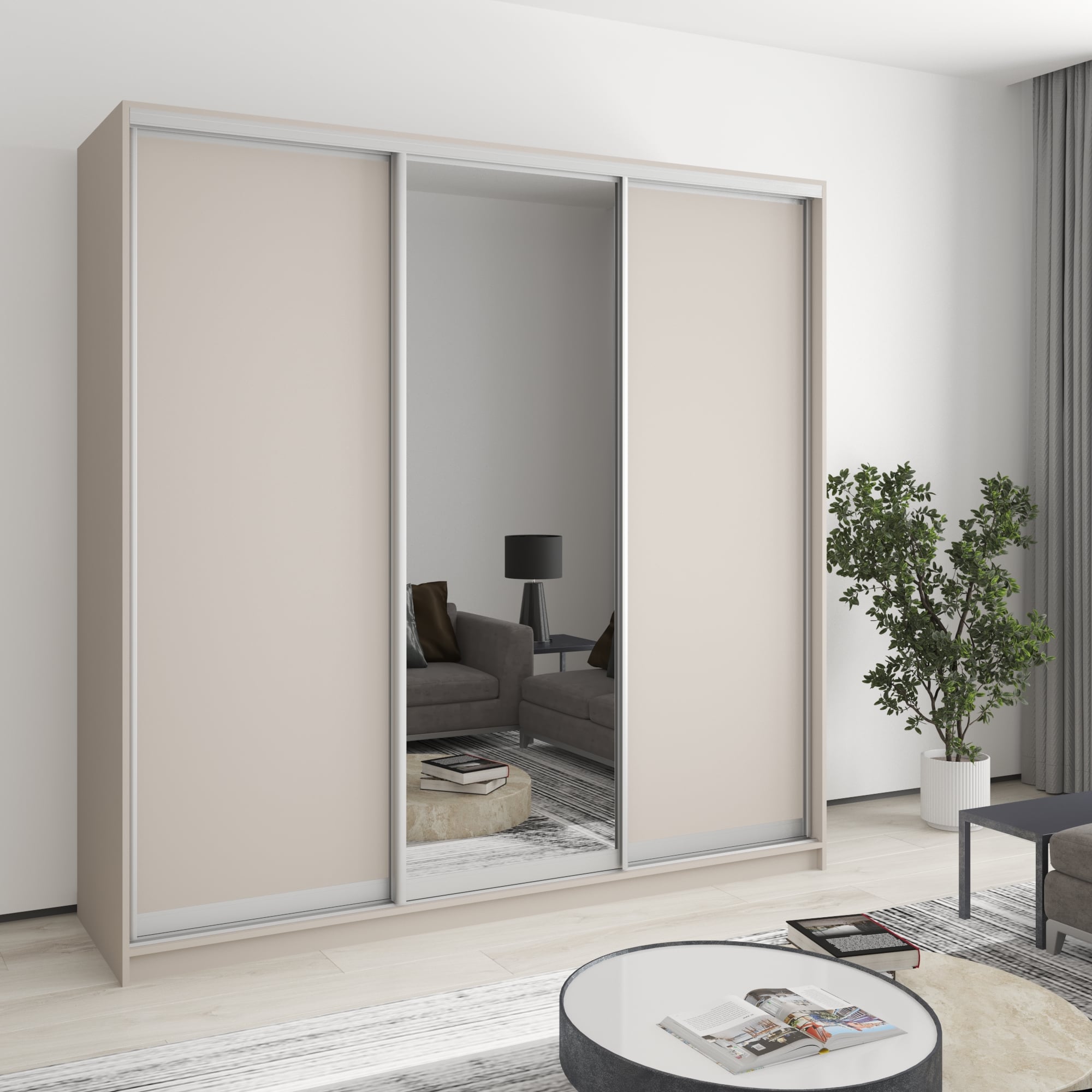 Шкаф-купе трехдверный Mebel Star Стандарт AL 210х45х240 см Кашемир (MBS-1548)