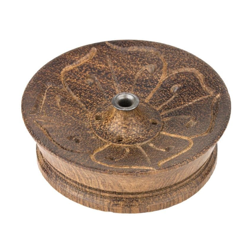 Подставка для благовоний Темное дереводеревоысокая чаша Лотос 6,5х6,5х2 см (27952)