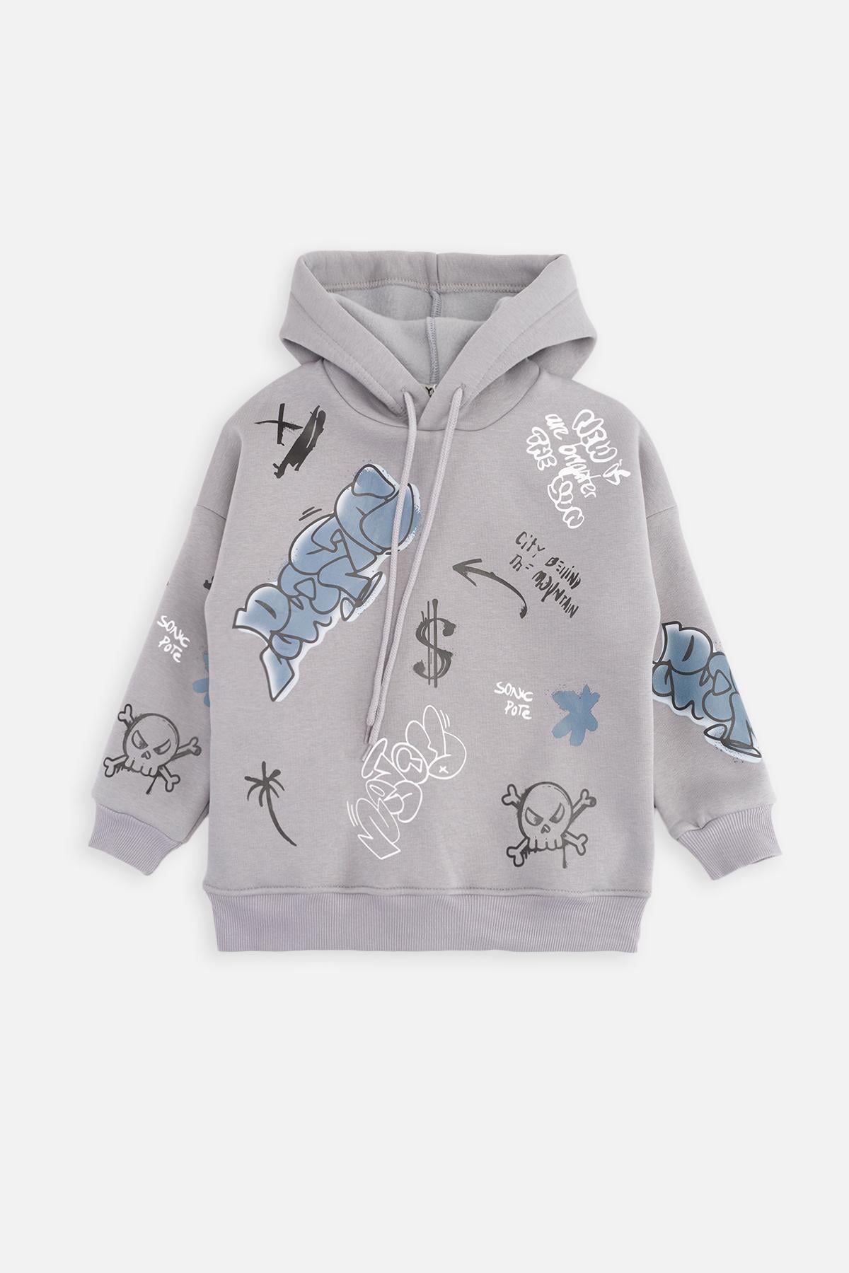 Худи для мальчика ЦБ-00261375 128 см Серый (28576402) Худи для мальчика ЦБ-00261375 128 см Серый (28576402)