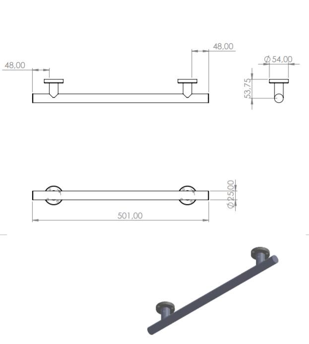 Поручень-ручка Maxiflow 50 см D25 4824.2550P.304.00 - фото 3 Поручень-ручка Maxiflow 50 см D25 4824.2550P.304.00 - фото 3