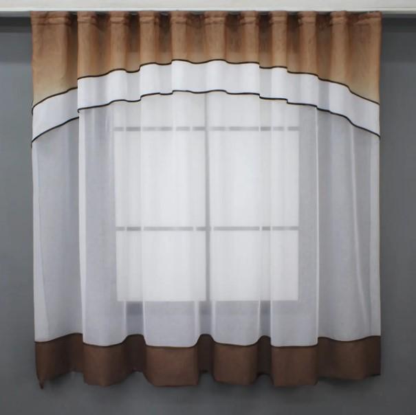 Занавеска на кухню 280х170 см Белый/Венге (110к) - фото 1