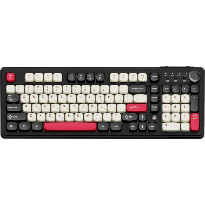 Клавіатура бездротова мембранна Ajazz AF98 Plus Black Shark Red 98 клавіш RGB Black/Red (AF98-PLUS-BSR)