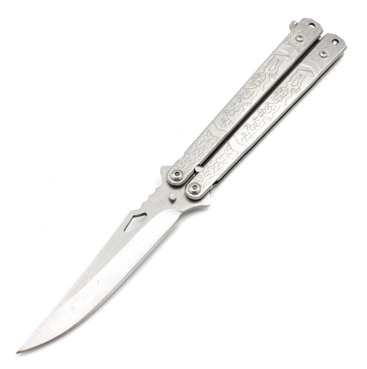 Нож бабочка A821 Сакура Серебристая (t5286)