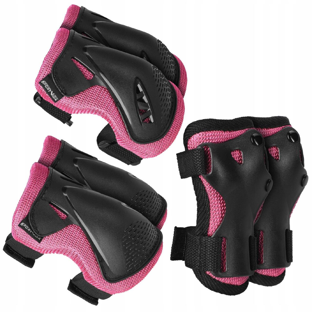 Комплект захисний SportVida 3в1 SV-KY0006-M M Black/Pink