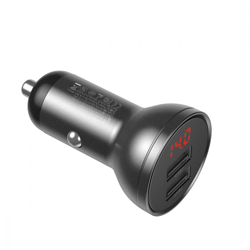 Зарядное устройство автомобильное BASEUS USB 4,8A Car Charger 24W Темно-серый (28273 gray) - фото 7