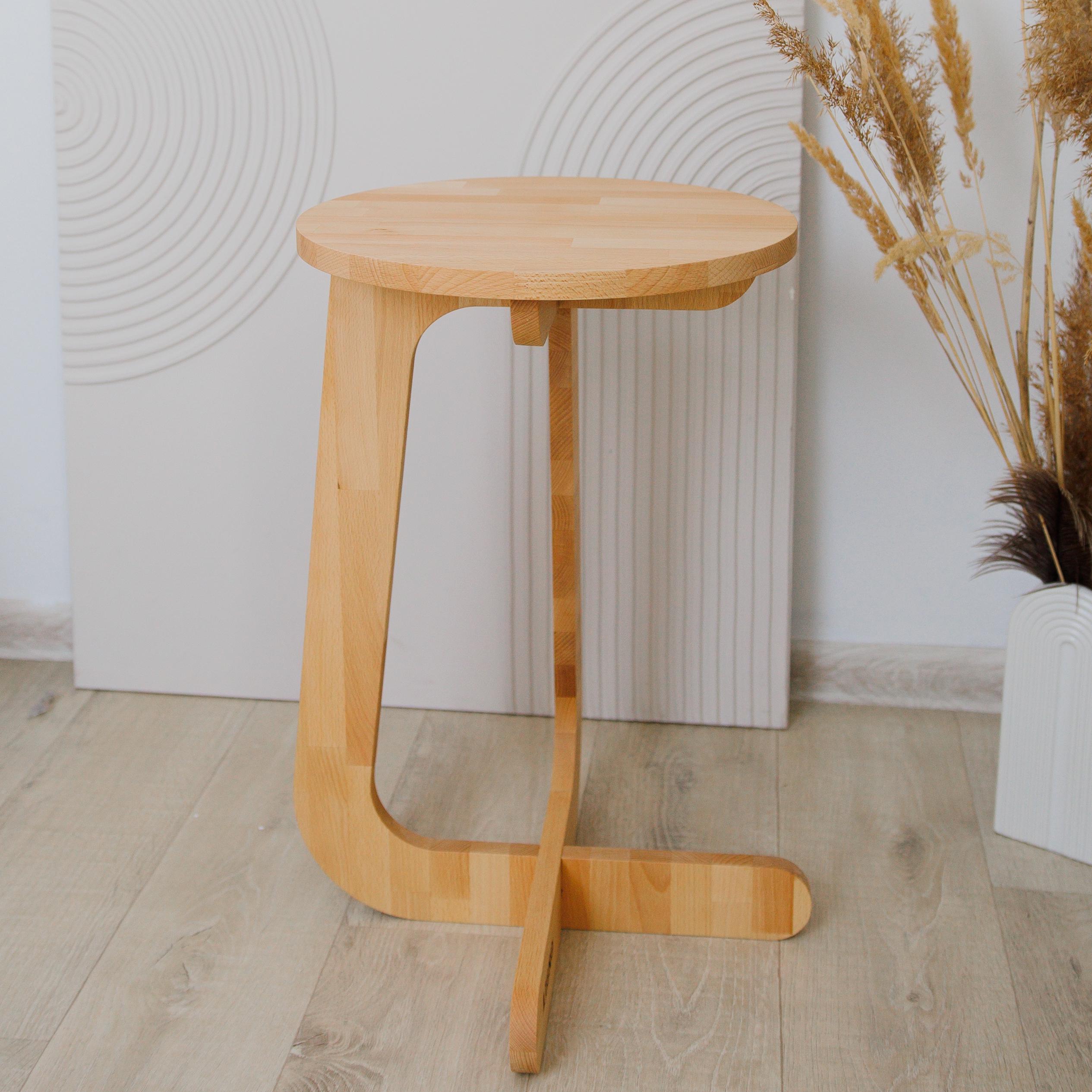 Журнальний столик дерев'яний С-подібний LIGNO круглий (ligno-05-01) - фото 10