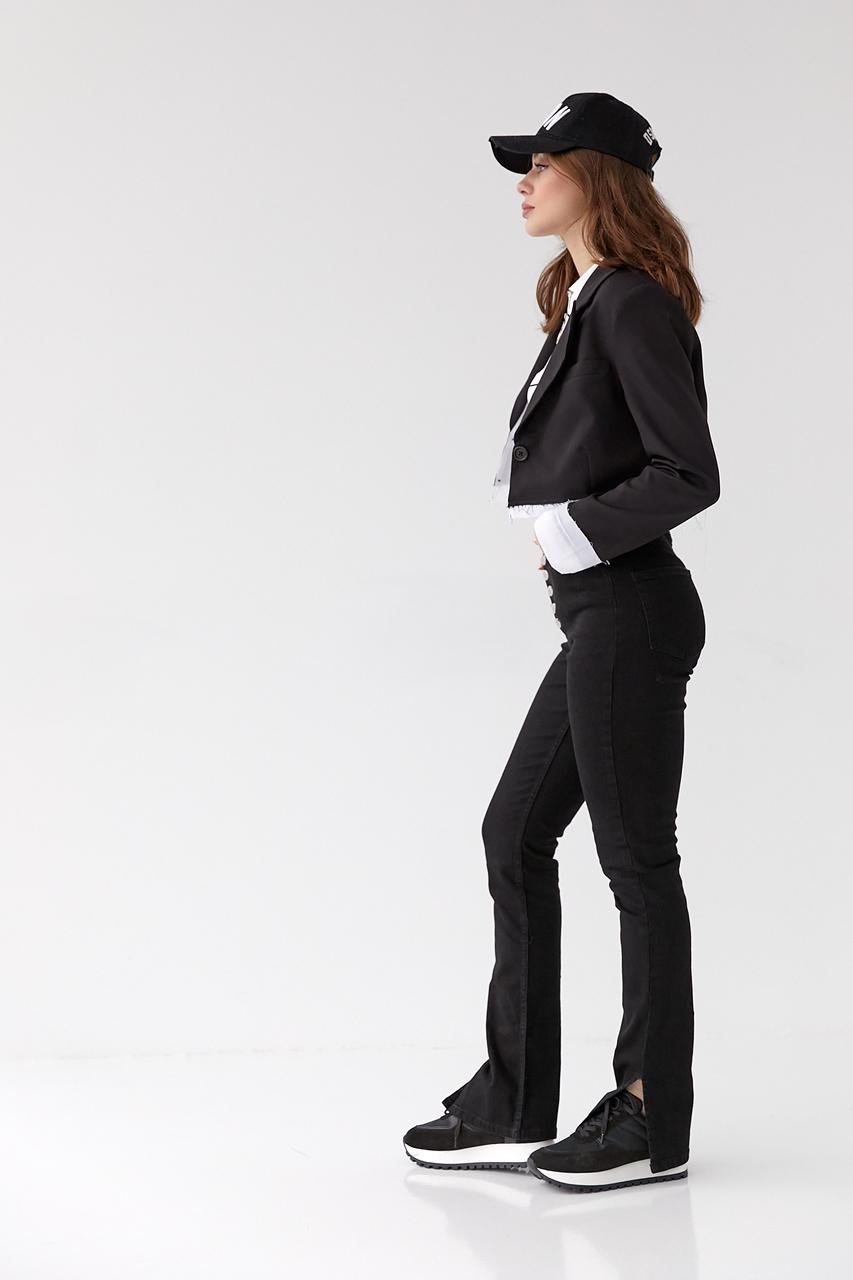 Жакет женский укороченный M Черный (9528067) - фото 6 Жакет женский укороченный M Черный (9528067) - фото 6