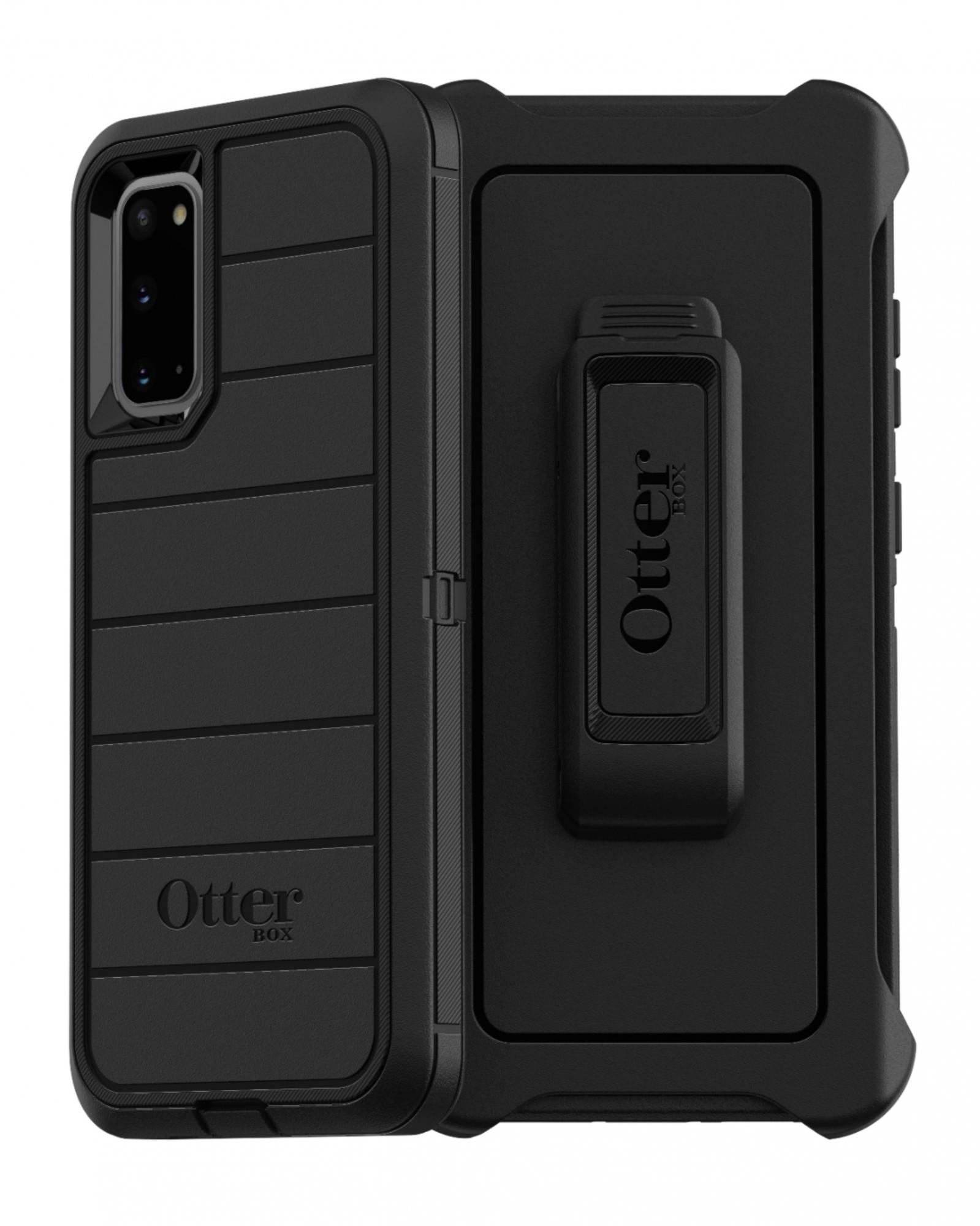 Чехол противоударный с клипсой подставкой OtterBox Defender Series Pro для Samsung Galaxy S20 Plus Black