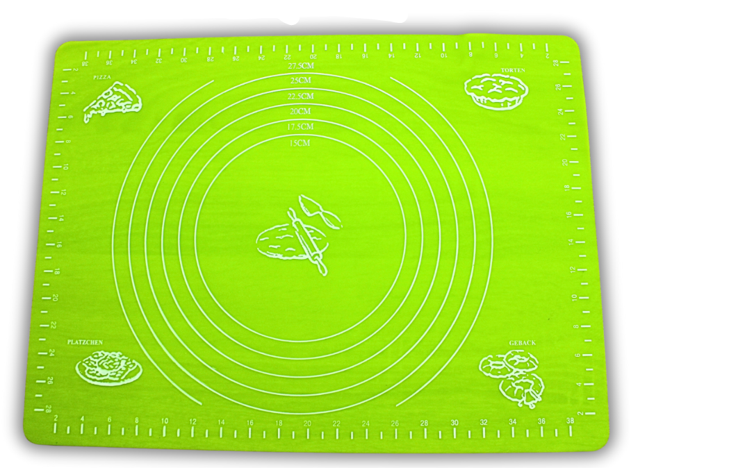 Коврик для теста силиконовый с разметкой 40х30 см Салатовый