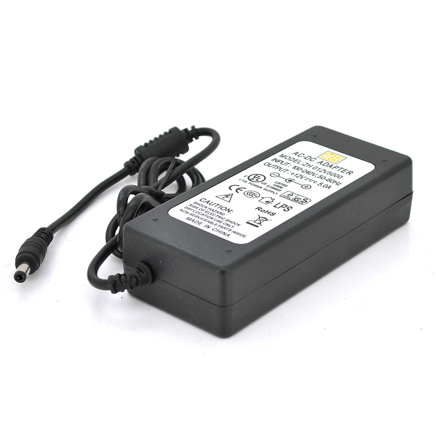 Адаптер живлення імпульсний VOLTRONIC 12В для світлодіодів 60 Вт 5А штекер 5,5/2,5 мм 1,20 м (YUT_V2451)