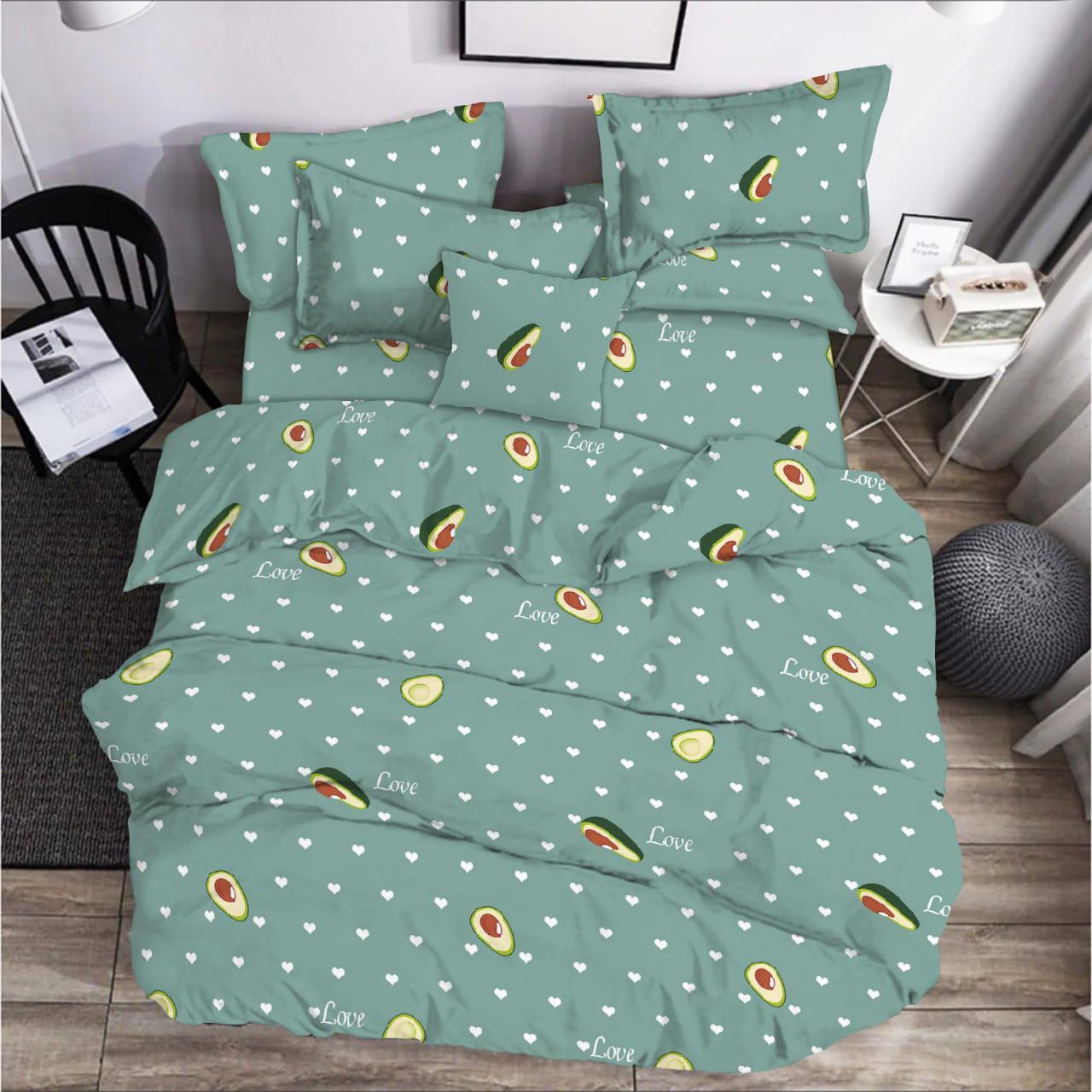 Комплект постельного белья Zastelli Avokado On Dark Green бязь евро 200x220 зеленый