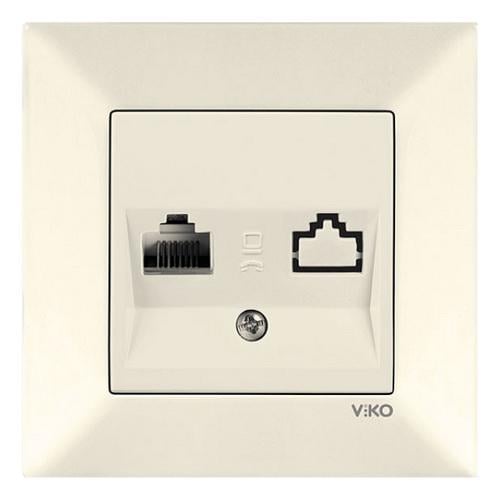 Розетка телефонна Viko Meridian Кремовый (1618366950)