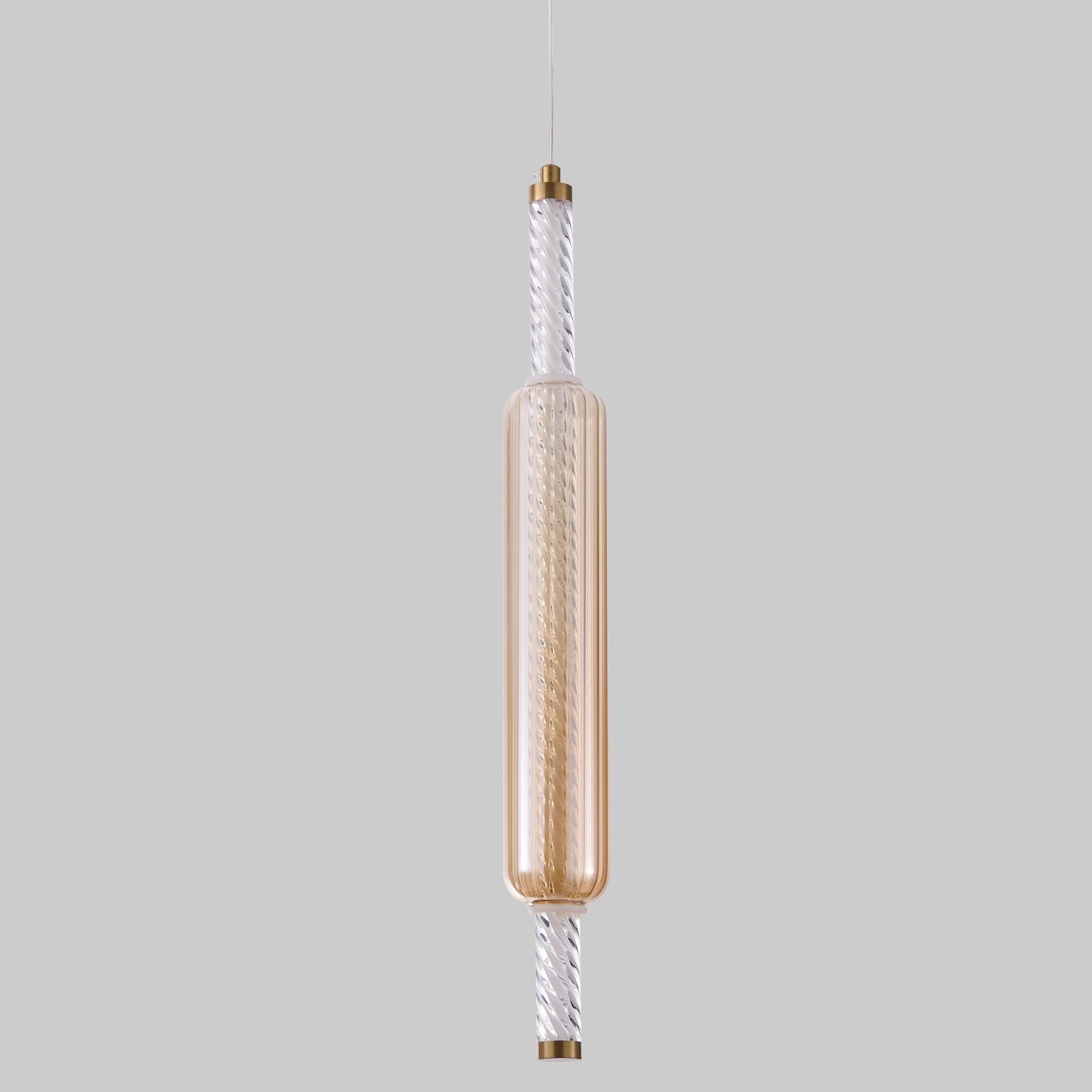 Светильник подвесной стеклянный 7W Бронзовый (88-P68143 AB+AM)