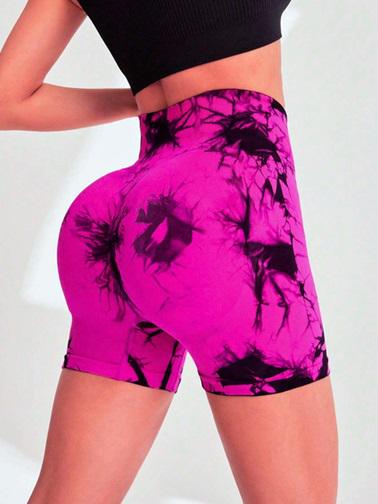 Шорти жіночі з пуш-ап TieDye 18687 S Яскраво-Рожевий (5031197) - фото 3