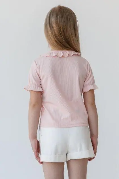 Футболка для девочки Оллана 116 см Пудровый - фото 2 Футболка для девочки Оллана 116 см Пудровый - фото 2