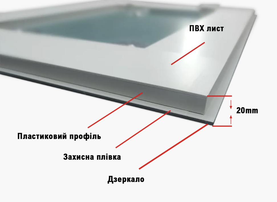 Дзеркало з LED підсвічуванням та механічним вимикачем 600х700 мм (14734591) - фото 2