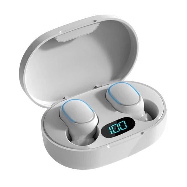 Наушники E7S Bluetooth вакуумные с экранчиком и вкладышами подушечками Белый (279-5)