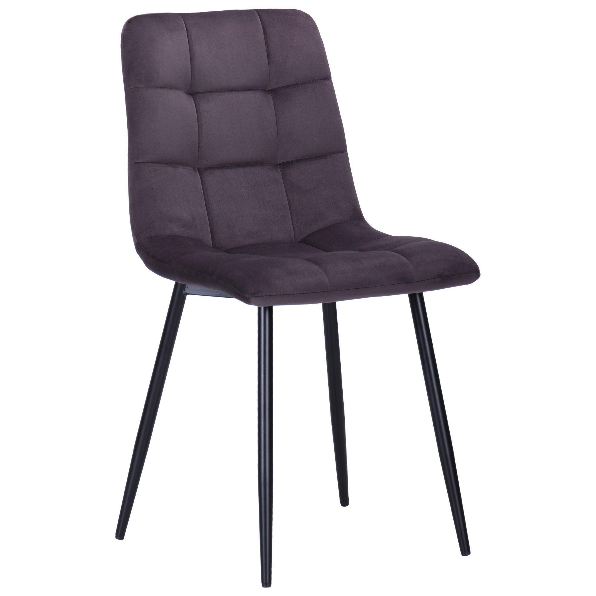 Стілець кухонний AMF Kansas velvet gray 890х460х530 мм сталь/текстиль Чорний/Сірий
