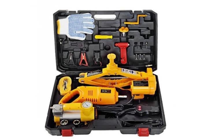 Набор инструмента 3в1 электродомкрат/электрогайковерт/компрессор (ZS3SJ-BC 12V)