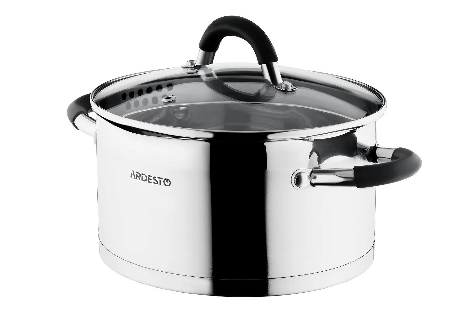 Набор посуды из нержавеющей стали Ardesto Gemini Monza 8 шт. Серебристый (AR1908GGS) - фото 2