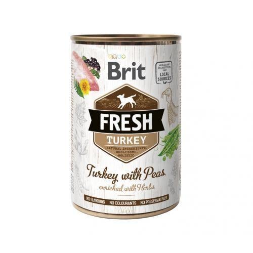 Корм консервированный для собак Brit Fresh Turkey/Peas с индейкой и горошком 400 г