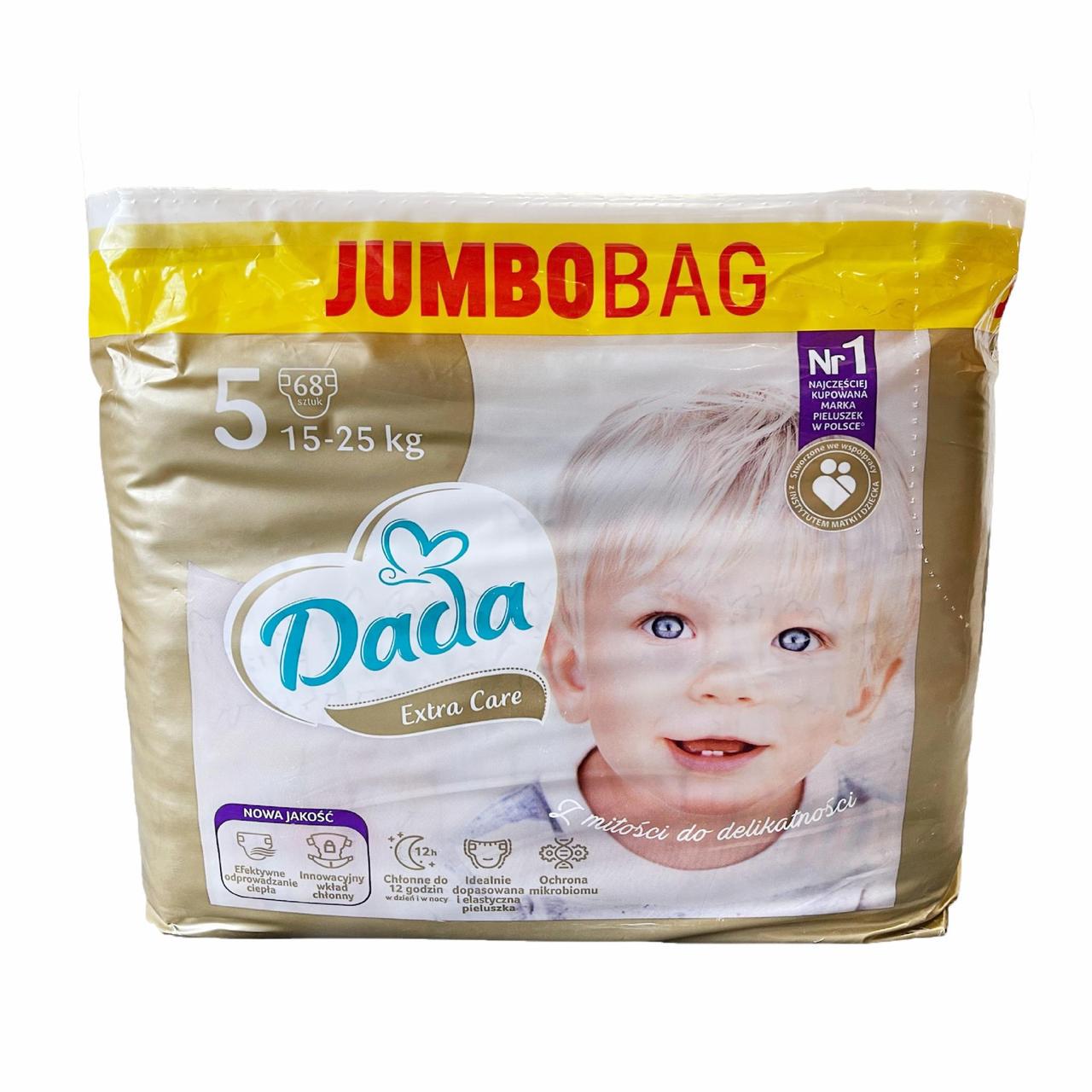 Підгузки дитячі Dada Extra Care Jumbobag р. 5 Junior 15-25 кг 68 шт. (1433065240) Підгузки дитячі Dada Extra Care Jumbobag р. 5 Junior 15-25 кг 68 шт. (1433065240)