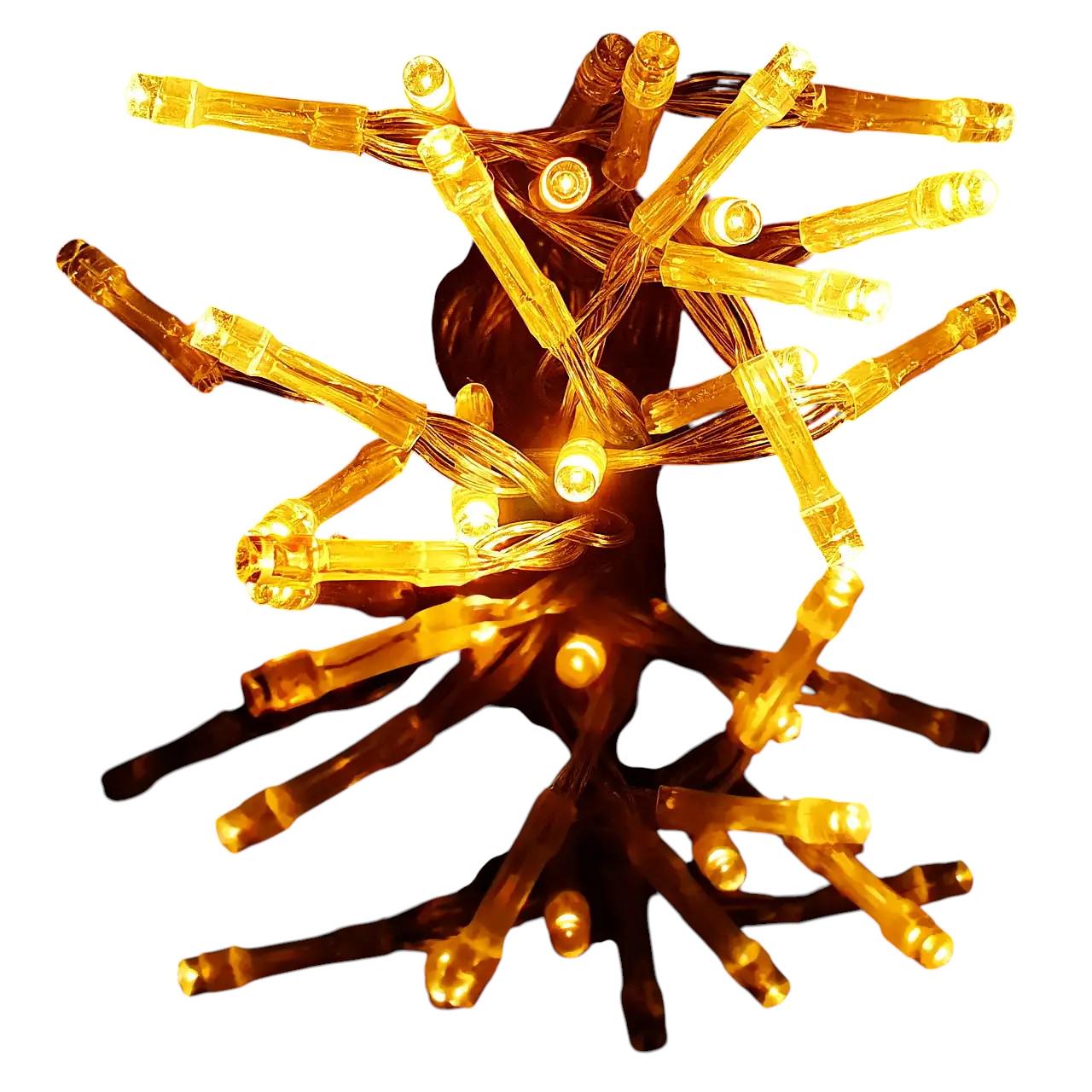 Гірлянда-нитка діодна Смарагдові вогники 20LED на батарейках 3,5 м Жовтий (7G-F-7126A)