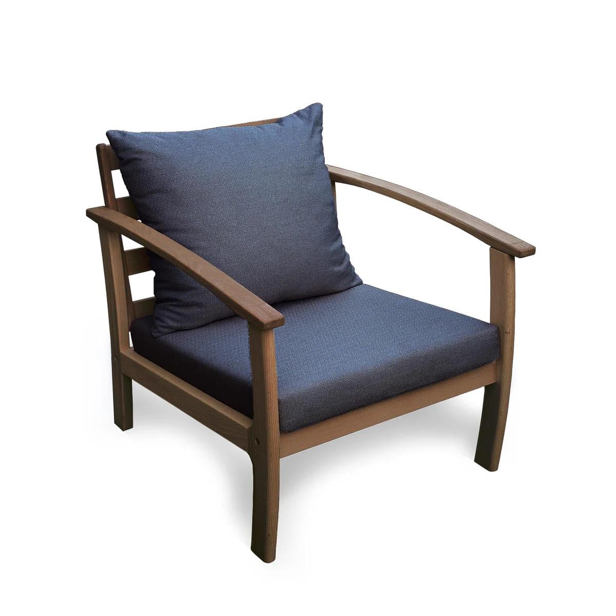 Кресло в гостиную Woodman Legato из массива дерева бук/ткань Navy/Ореховый (53209)