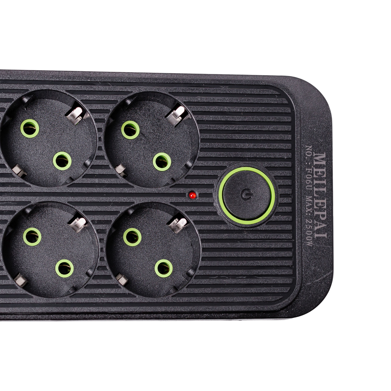 Фільтр мережевий подовжувач F06U на 6 розеток 4 USB 1 Type-C та кнопкою відключення HP-5-24 3 м Чорний (A-034385) - фото 4