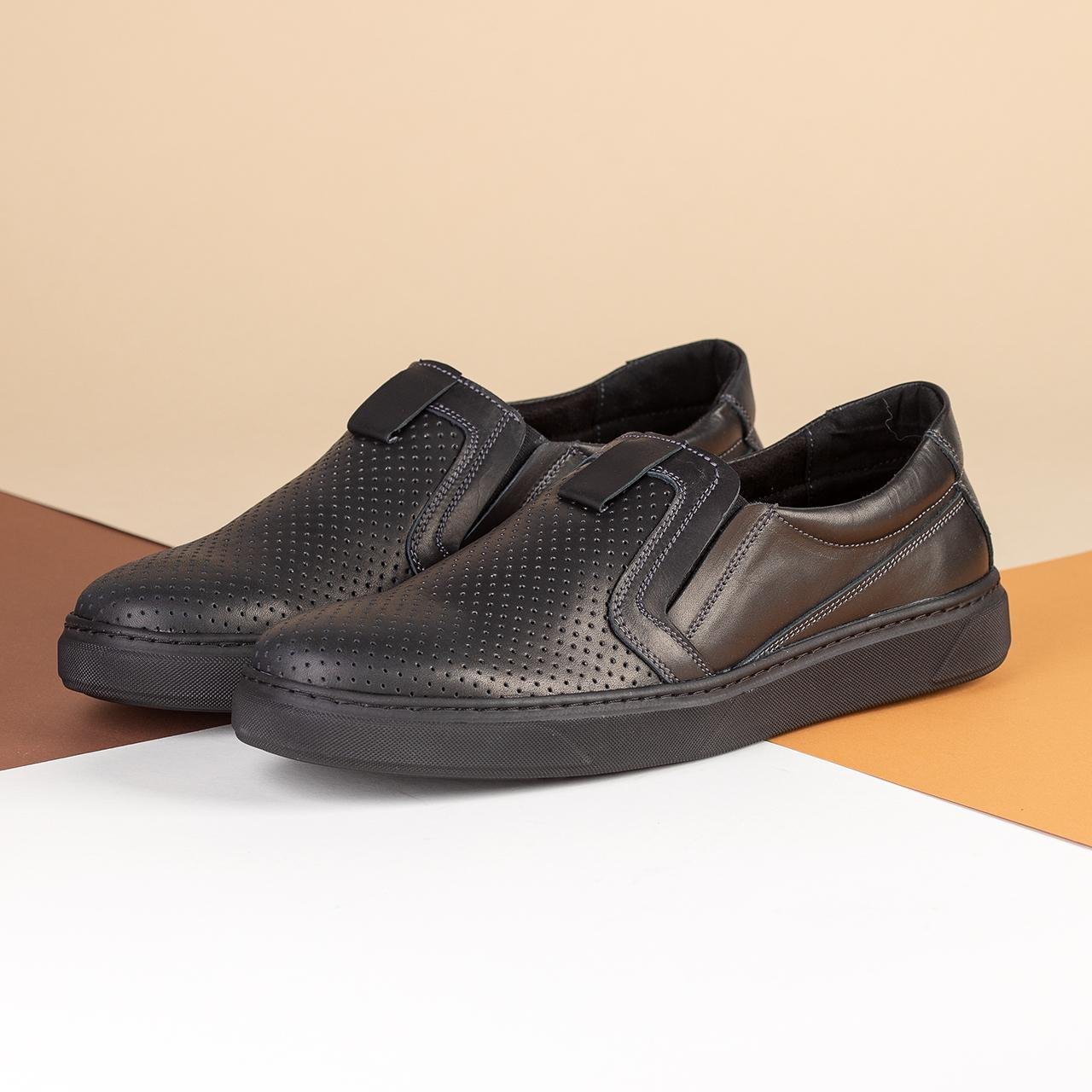 Туфли мужские перфорация р. 49 32,5 см Черный (28100157)