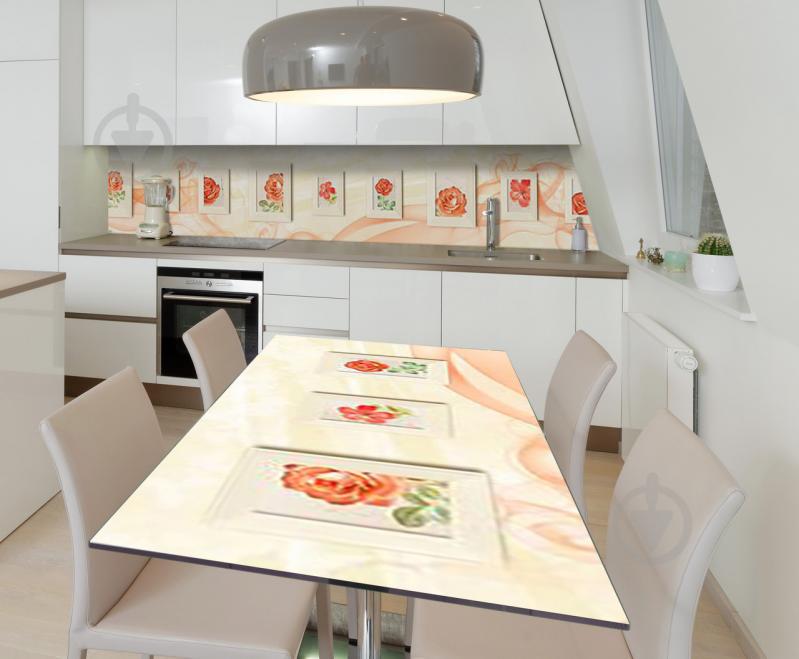 Наклейка 3Д виниловая на стол Zatarga «Цветочные воспоминания» 650х1200 мм для домов, квартир, столов, кофейн,