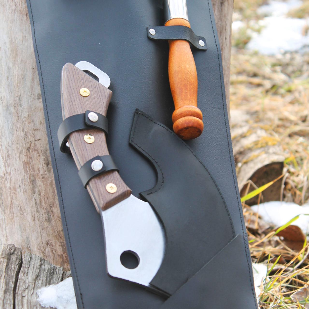 Набор шампуров SHOP-PAN для гриля в кожаном чехле Черный (9615112) - фото 8