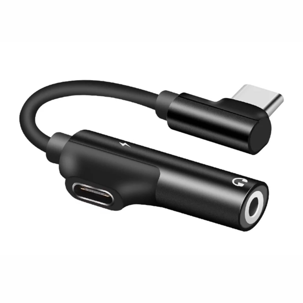 Переходник сплиттер 2в1 USB-C Type C в 3,5 мм Jack AUX Audio (1059962483)