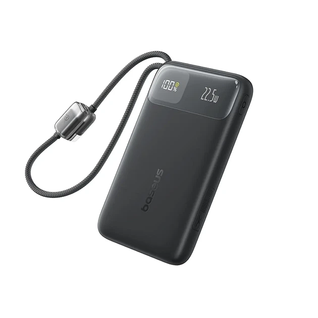 Батарея портативная BASEUS EnerFill FC11 Digital Display with Dual Built-in Cables E0027R04 10000mAh 22,5W Black Батарея портативная BASEUS EnerFill FC11 Digital Display with Dual Built-in Cables E0027R04 10000mAh 22,5W Black