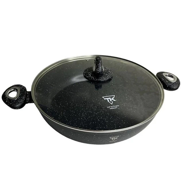 Сотейник с крышкой Top Kitchen 32 см с мраморным антипригарным покрытием (TK00095)
