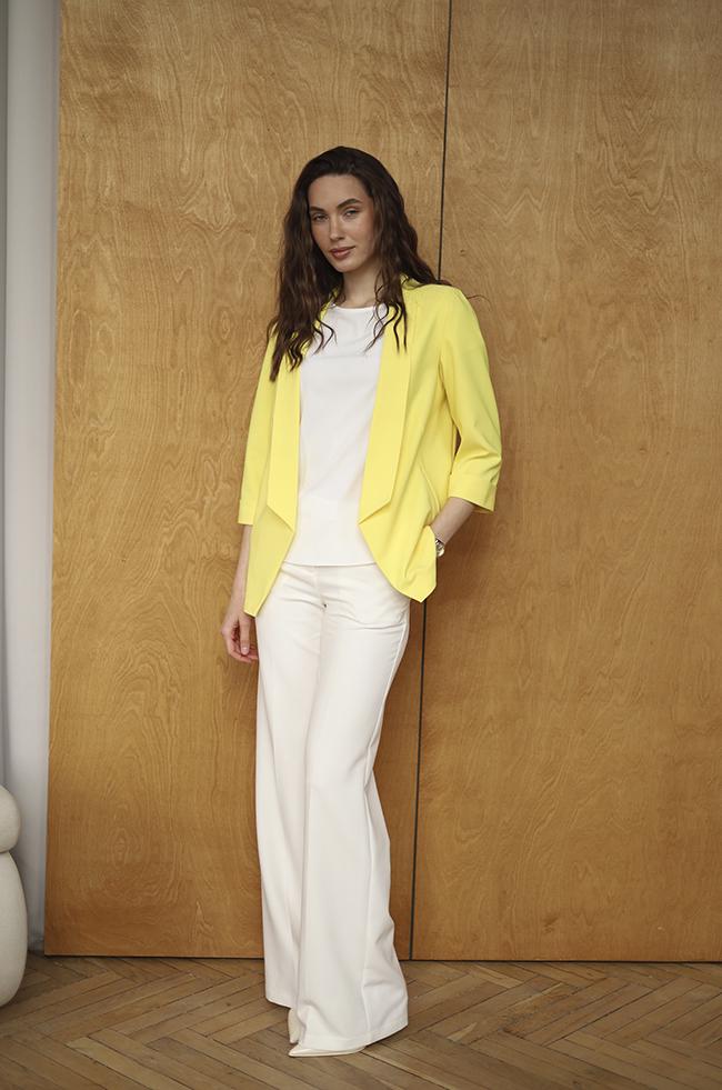 Піджак Lipar 1029 класичний з рукавом 3/4 р. 42 Жовтий (16914932) - фото 3 Піджак Lipar 1029 класичний з рукавом 3/4 р. 42 Жовтий (16914932) - фото 3